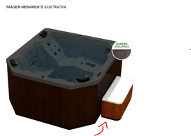 Banco/Degrau Acab. Madeira Ecológica p/ Spa