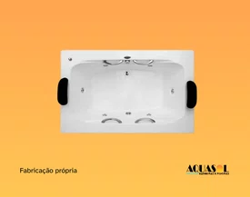 Banheira de Hidromassagem Retangular Avola em Gel Coat - Aquasol *