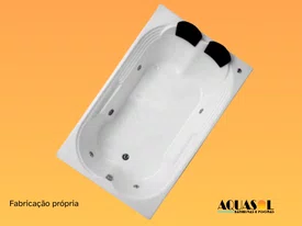 Banheira de Hidromassagem Retangular Dupla Ascoli em Gel Coat - Aquasol