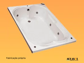 Banheira de Hidromassagem Retangular Dupla Ascoli Master em Gel Coat *