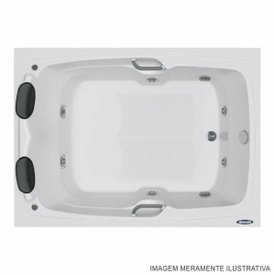 Banheira Retangular Dupla Almeria Premium em Gel Coat