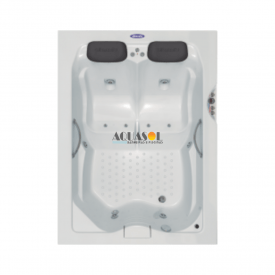 Banheira Retangular Dupla Isleta Slim em Gel Coat