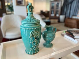 Conjunto de Cachepot e Jarro Roma