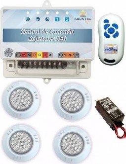 Conjunto Led para Piscina com 4 Refletores Power Rgb
