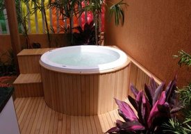 Deck Em Madeira Exclusivo Para Ofurô Redondo Mondialle