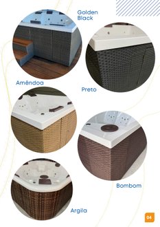 Deck Vertical Em Junco Sintético Com Escada de Acesso Para SPAS Àgua Nativa