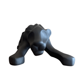 Escultura Pantera Ataque Preto fosco