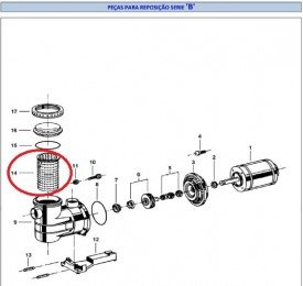 Cesto Pré Filtro da Motobomba para Piscinas Jacuzzi B