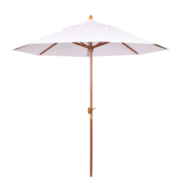 Guarda-sol Tipo Italiano Ombrelone Euro Redondo com Manivela Em Madeira e Bagum Liso