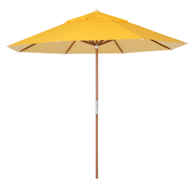 Guarda-sol Tipo Italiano Ombrelone Redondo Linha Clássica Em Madeira e Bagum Liso