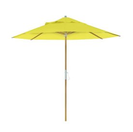 Guarda-sol Tipo Italiano Ombrelone Redondo Linha FIT Em Madeira e Bagum Liso