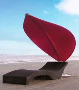 Ombrelone Lotus Folha Individual Com Base e Pé em Inox