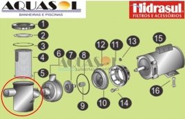 Corpo do Pré-Filtro do Motor H2TM Hidrasul