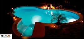 Conjunto de iluminação 1 Led azul de piscina + Fonte
