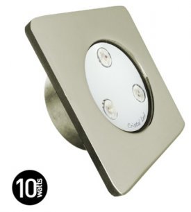 Refletor Led 10W inox Mini Quadra para Piscinas