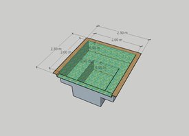 Piscina SPA de cerâmica 2,30 x 2,30