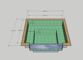 Piscina SPA de Cerâmica 2,80 x 2,35 com Vidro