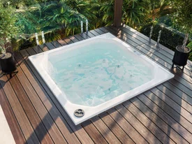 Spa Quadrado Cádiz Linha GLOW em Gel Coat c/ Capa e Gerador de Ozônio