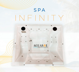 Spa Quadrado Infinity Slim em Gel Coat