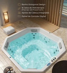 Spa Quadrado Marbella C5 Linha ECO em Gel Coat – O Seu Spa de Luxo Sustentável (220V Bifásico)