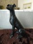 Escultura Cachorro Sentado Preto Fosco G