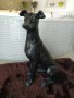 Escultura Cachorro Sentado Preto Fosco G